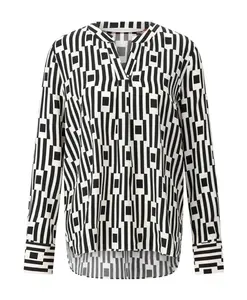 Шелковая блузка с геометрическим узором Herzen'S Angelegenheit, черный