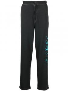 Roberto Cavalli прямые брюки с графичным принтом, черный