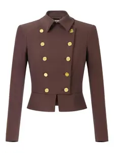 Двубортный пиджак на пуговицах Elisabetta Franchi, коричневый