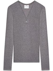 Courrèges футболка 90's с воротником на молнии, серый