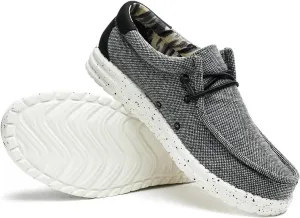 Мужские летние лоферы JSWEI, машинная стирка, шнуровка, повседневные слипоны, легкие, удобные с мягкой подошвой, для прогулок и путешествий, на пляж, подарок для мужчин, растягивающиеся лоферы, черный