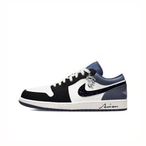 Баскетбольные кроссовки Air 1 Vintage Men Low-top Black/white/blue Jordan