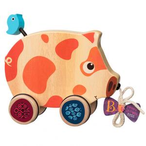 Б. Игрушки: Деревянная Свинья, Держающая За Верную. B.Toys