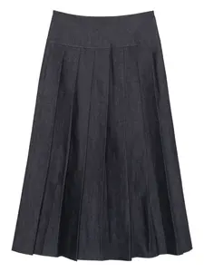 Джинсовая миди-юбка с эффектом плиссе ALFIE, синий