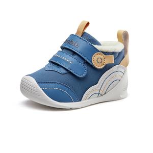 Нескользящие, устойчивые к истиранию, низкие кроссовки для ходьбы и носки для младенцев и малышей GINOBLE, синий/белый/коричневый