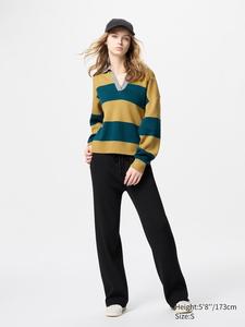 Трикотажные брюки в рубчик Uniqlo, цвет 09 черный