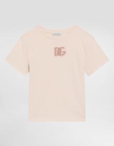 Джерси-футболка с нашивкой из пайеток DG Dolce&Gabbana, розовый