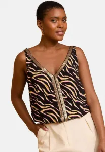 Топ с v-образным вырезом стандартного кроя Love & Roses, Monochrome Zebra