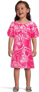 Мини-платье Бритни Lilly Pulitzer Kids, Parigi Pink Go Big Satin Jacquard