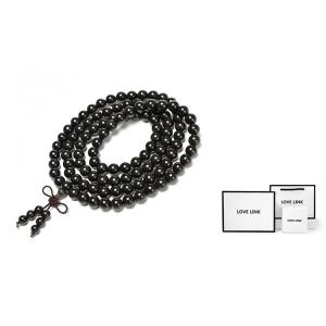 Эбеновый браслет унисекс Love Link, Ebony Wood Beaded Bracelet+Box