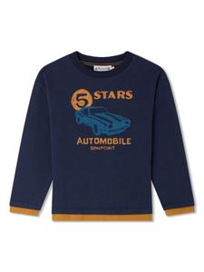 Bonpoint футболка с принтом автомобиля Бартоломе, синий