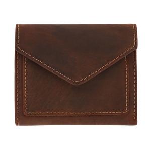 Мужской кожаный кошелек-конверт тройного сложения CTM, коричневый