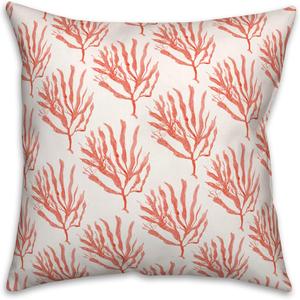 Creative Products Декоративная подушка Coral Throw Pillow с акварельным принтом Orange Watercolor Coral