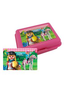 Playmobil Ланчбокс Playmobil Country с разделителем, лошадки розового цвета