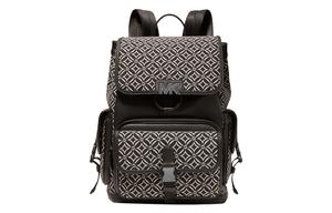 MICHAEL KORS Hudson искусственная кожаная тканевая рюкзак большой мужской черный/молочный белый