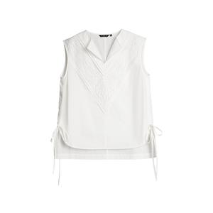 ELLE Футболка женская белая с V-образным вырезом тонкая