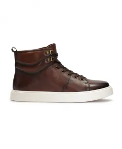 Кожаные кроссовки с высоким голенищем Kazar, коричневый