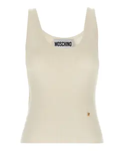 Вязаная майка золотистого цвета, размер M Moschino, белый