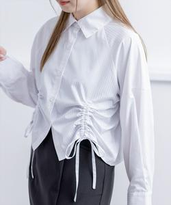 Полосатая рубашка с длинными рукавами и двойным шнурком <<Новинка>>