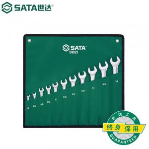 SATA 09021 Набор дюймовых полированных ключей двойного назначения, 11 предметов