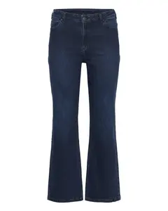 KAFFE CURVE Джинсы-клеш 'KCFlora' в темно-синем цвете