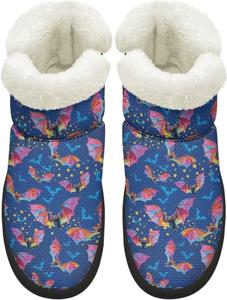 Женские ботинки босиком с широким носком, зимние снежные ботинки, теплые пушистые ботильоны с ЭВА подошвой для праздников Chririnla, Gothic Bat