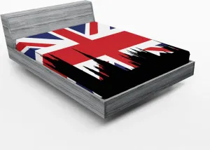 Простыня на резинке ABAKUHAUS с изображением британского флага, Парламент Соединенного Королевства, Вестминстер, 150 x 190 см, цвет: королевский синий, черный, красный Abakuhaus