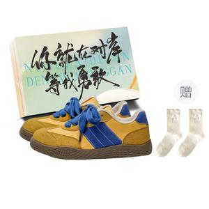 JimiXiong Женские низкие скейтерские кеды Box с желтыми носками в подарок, цвет Yellow Box+Gift Socks
