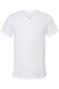 Футболка BELLA + CANVAS Heather CVC с V-образным вырезом, цвет solid white blend