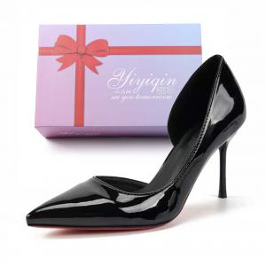 Take the Qin Туфли на тонком каблуке 9 см 7 см, женские, черные, телесные, подарочный набор