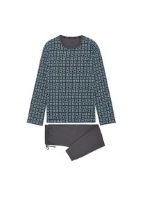 HOM Пижама Aloys Long Sleepwear темно-серого цвета с принтом