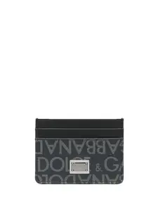 Жаккардовый картхолдер с логотипом DOLCE & GABBANA, черный