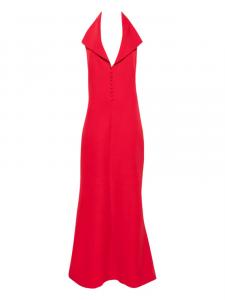 Платье макси с халтер-воротом и пуговицами спереди Atu Body Couture, красный