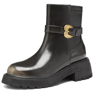 Женские полусапожки бордовый/black Joypeace, черный