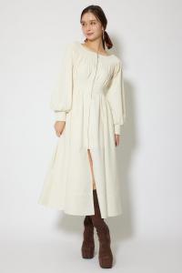 Ma-1 платье с открытыми плечами и длинными рукавами Rienda, цвет Ivoy3