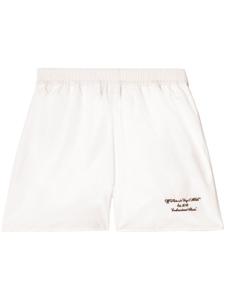 Off-White поплиновые шорты с вышивкой, белый