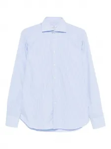 Полосатая хлопковая рубашка Borriello Napoli, синий