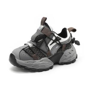 Детские антиударные дышащие повседневные кроссовки Tide attack, черный/серый