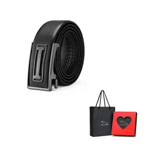 JAGUAR Модный мужской кожаный ремень с автоматической пряжкой, Black