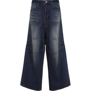 Джинсы-багги с нашивкой логотипа Balenciaga, синий