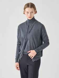 Вязаный кардиган с круглым вырезом и длинными рукавами | PIPPA | 30G Современный крой