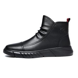 YEDANI Короткие полусапоги мартин мужские черные однослойные, цвет Black Single Layer Shoes