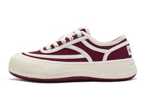 Антискользящие износостойкие низкие платформы, Cookie Shoes Кроссовки Женские Бордовые Feiyue