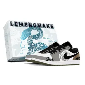 Jordan Баскетбольные кроссовки Air 1 с низким верхом, износостойкие, винтажные, унисекс, коричневые