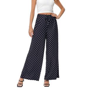 Женские брюки палаццо с высокой талией и эластичным поясом Maxxis Merch, Polka Dots On Black