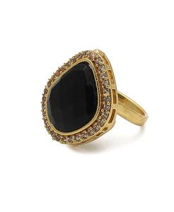 Женское кольцо с черным камнем SOHI, Black