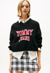 Джемпер Tommy Jeans VARSITY LOGO V-NECK, Black