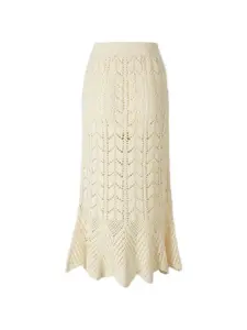 Вязаная крючком юбка Zimmermann, бежевый
