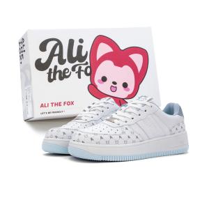 ALI THE FOX Унисекс скейтборд-кроссовки лоу-топ "Молочный чай пудра/Ледниковый синий" — "Винная элегантность" премиум белый [Улучшенная версия — комфортнее и долговечнее]