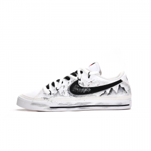 Court Legacy Mechanical Spirit, Bird Collection устойчивые к истиранию низкие кроссовки для скейтбординга женские Nike, черный/белый